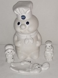 1988 Pillsbury Cookie Jar, Spoon Rest W/Salt & Pepper