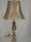 UNIQUE Egyptian Goddess Themed Lamp W/Brass Accents & Unique Pleated Paneled Shade