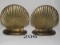 Heavy Solid Brass Seashell Bookends
