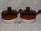 Mid-Century 2 Tone Pottery Lidded Bean Pots