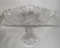 Ornately Cut Glass Footed Compote W/Scalloped Edge