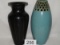Tall Metal & Gloss Pottery Vases