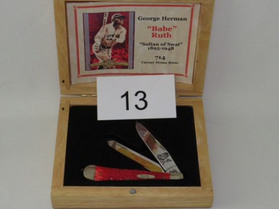 George Herman "Babe Ruth" CASE XX Knife W/Wood Presentation Box