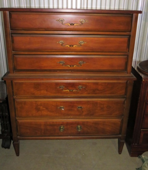 Handsome 3 Over 3 Tall Wood Chest