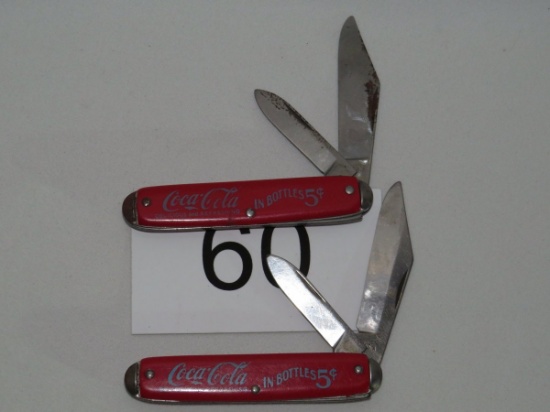 Matching Coca Cola Double Bladed Pocket Knives