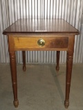 Vintage Tall Single Drawer Rectangular Wood Table