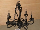 NICE Black Metal Chandalier W/Curved Accents