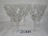 Beautiful Etched Floral Crystal Cordials