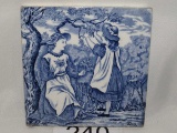 Josiah Wedgewood & Sons Detailed Blue & White Tile