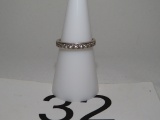 Sterling Silver 14 Clear Stone Anniversary Ring