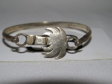 Sterling Silver Palmetto Tree Hook Closure Bracelet