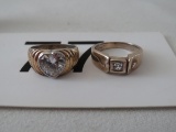 Sterling Silver Rings W/Clear Stones