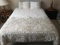Queen Size Bed W/Metal Rails & Bedding