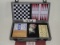 Backgammon, Chess, Cribbage, Dominoe & Checker Portable Games W/Padded Carry Case