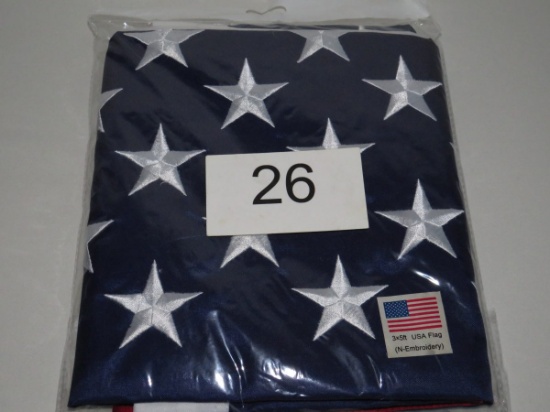 3' x 5' American Flag W/Embroidered Stars