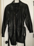 Serge Platini Italian Made Belted Leather Jacket