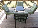 Bronze Metal Patio Chairs W/Table