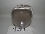 Clear Solid Glass Apple Paperweight