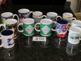 Assorted Mugs W/Padded Zippered Cup Chest