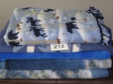 LARGE LOT Of Velour Throws/Blankets