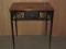 VERY HEAVY Wrought Iron Drawered Ornate Table W/Removable Cedar Top