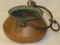Early Bulbous Copper Pot W/Cast Iron Handle