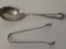 Sterling Silver Antique Spoon & Small Tongs