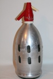 Vintage Heavy Aluminum Cased Glass 32oz Seltzer Bottle