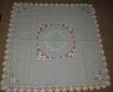Very Nice Lace & Floral Embroidery Table Cover