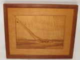 NELSON Solid Wood Carved Windsurfing Walk Art