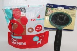 Doggie Diapers & Slicker Brush