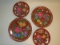 Budapest & Hungarian Hand-Painted Red Clay Plates W/Open Heart Trim