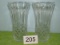 Tall Cut Clear Glass Vases