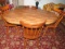 Retro Style Dining Table W/Metal Base & 4 Solid Wood Chairs
