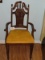 Vintage Baroque Armed Chair W/Velour Gold Padded Seat
