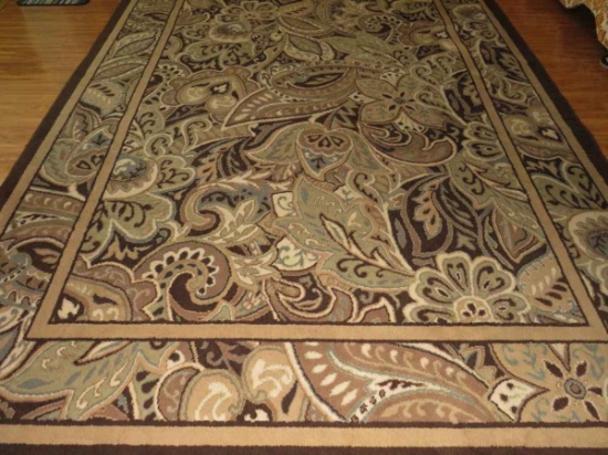 NICE Shaw 10ft x 7ft Earth Tone Floral Pattern Area Rug W/Padding