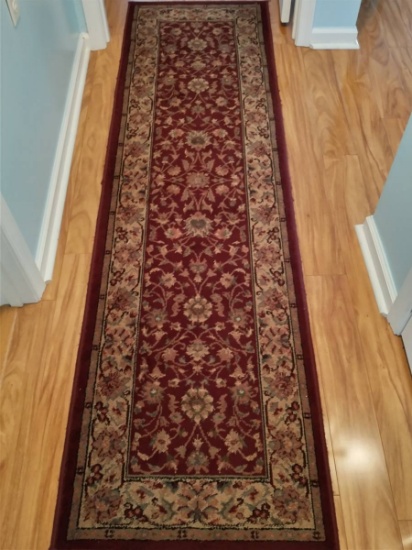 Burgundy 7ft Floral Floor Runner