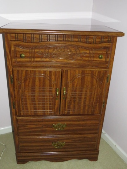 Standard Furniture Carved 3 Drawer Center Door Chest