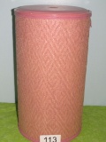 Mid-Century Woven Mauve Lidded Clothes Hamper