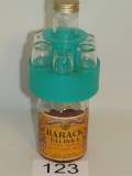 Barack Palinka Apricot Brandy Bottle W/Removable Neck Shot Glass Rack W/Glasses