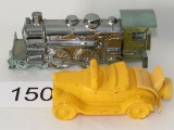 Avon Chrome-Toned Locomotive & Yellow Car