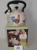 Paula Deen 2qt Rooster Whistling Teapot W/Box