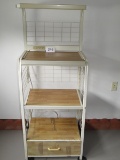 Metal & Laminate Shelved Work Station W/Power Outlet