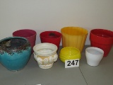 Assorted Plastic & Ceramic Planters