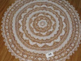 Pretty Butterfly Themed Round Lace Tablecloth