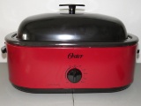 OSTER Red 24lb Enamel On Steel Turkey Roaster Oven W/Folding Rack & Original Box