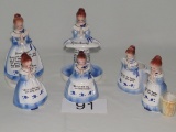 Cute Blue & White Ceramic Prayer Themed Kitchen Figurines