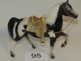 Vintage Diamond P Molded Plastic Horse W/Removable Saddle
