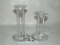 Lenox Crystal Double Pillar Candleholders W/Paneled Base