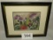 J Rayfield Framed Double Matted Floral Watercolor(?)